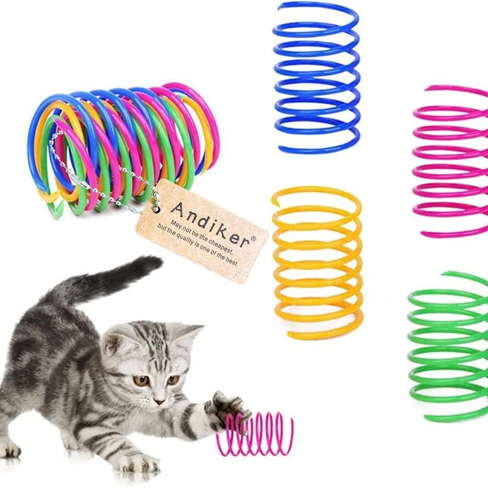Cat Spiral Spring, 12 Pc Cat Creative Toy to Kill Time and Keep Fit Interactive